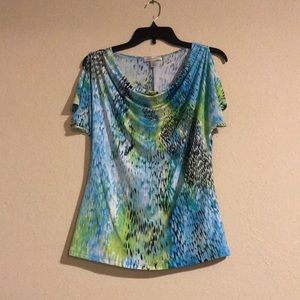Blue printed top